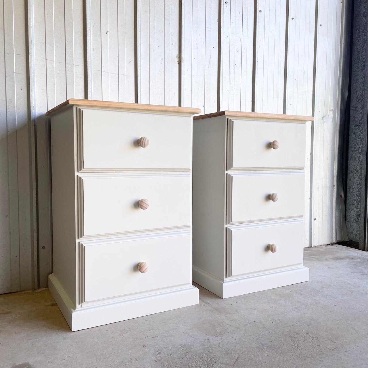 Pair of Hamptons Bedside Tables