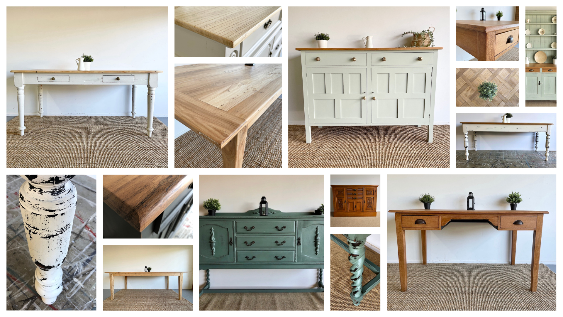 Collage image of Natural at Home Hamptons and Farmhouse Furniture
