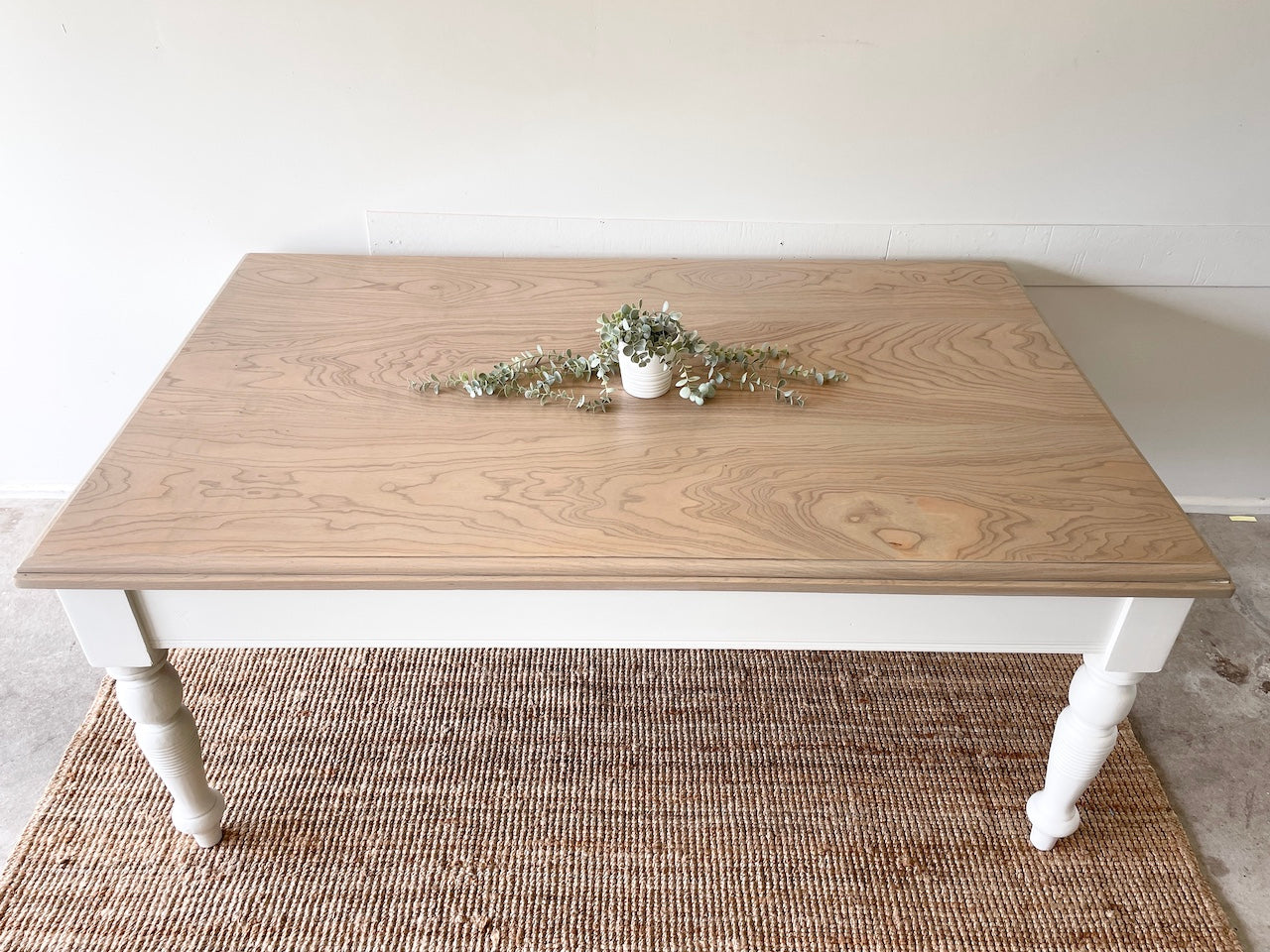 French Farmhouse White Cedar Dining Table