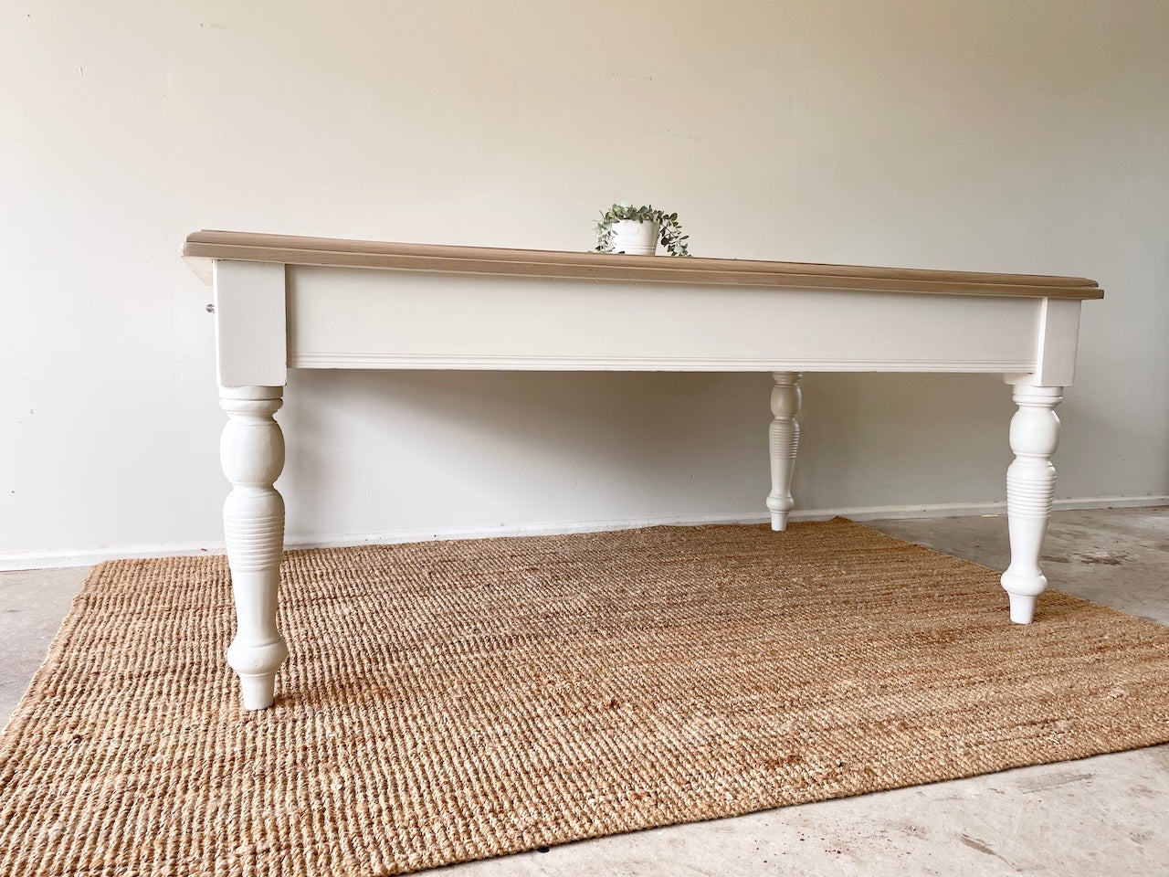 French Farmhouse White Cedar Dining Table