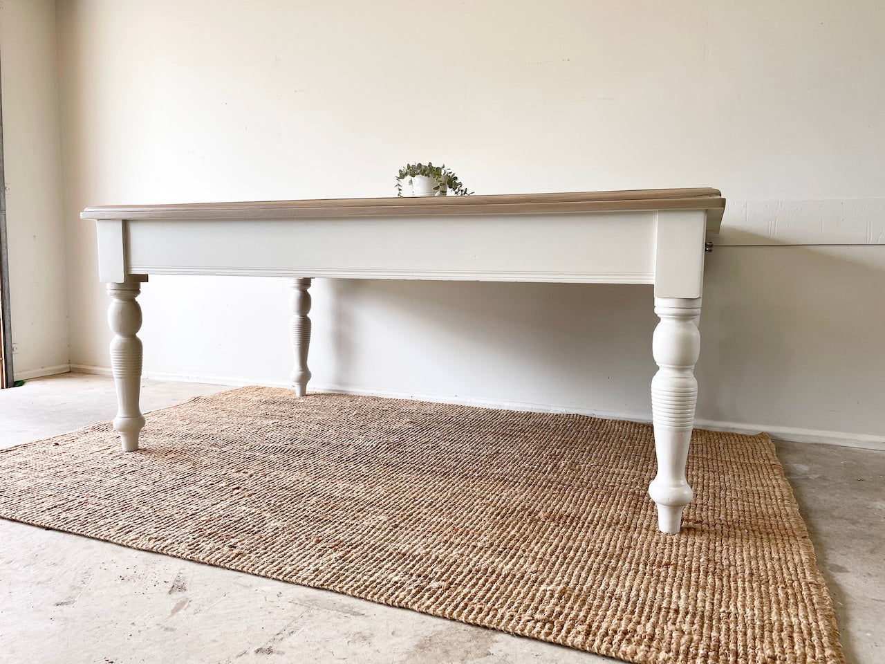 French Farmhouse White Cedar Dining Table