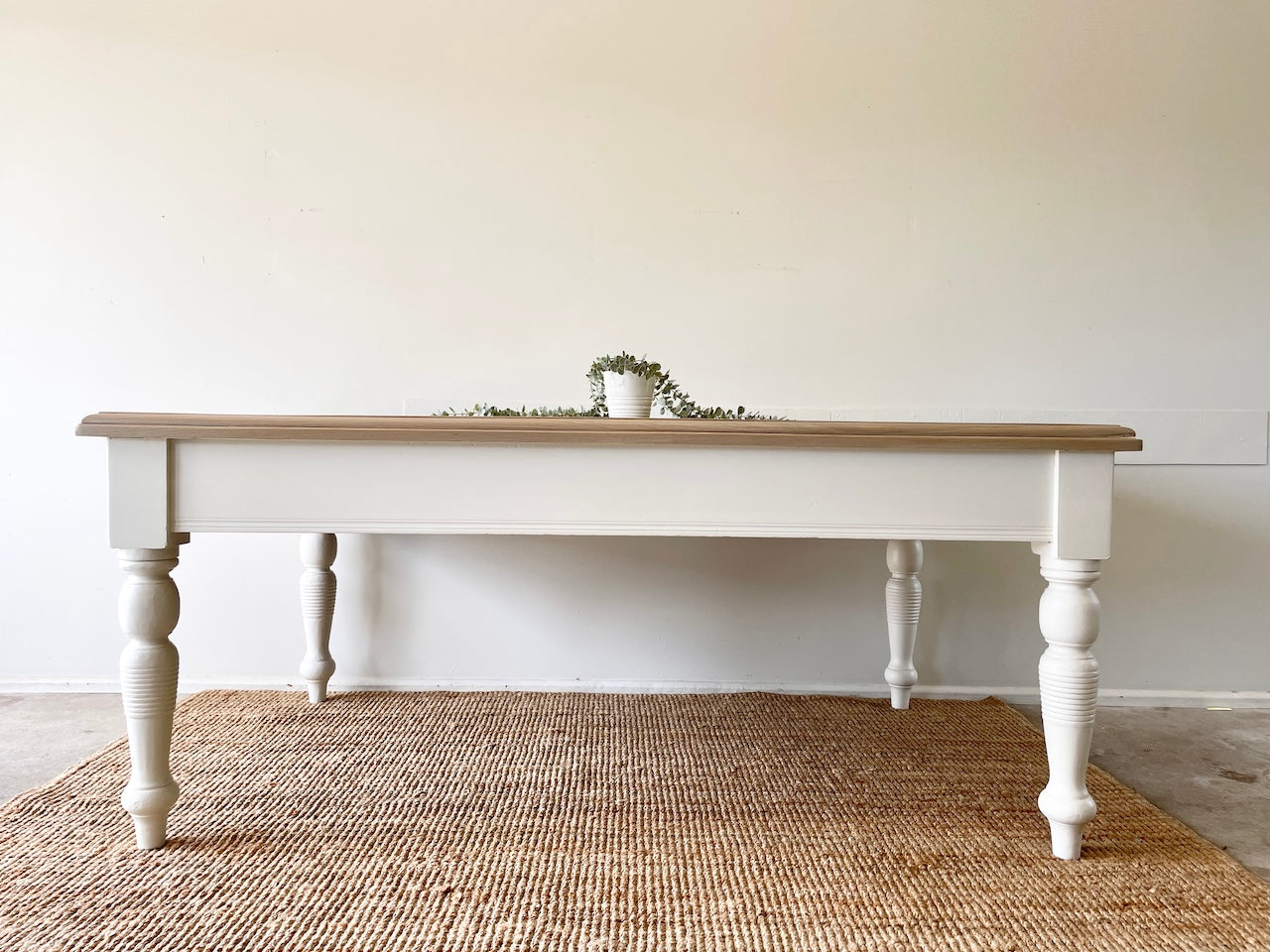 French Farmhouse White Cedar Dining Table