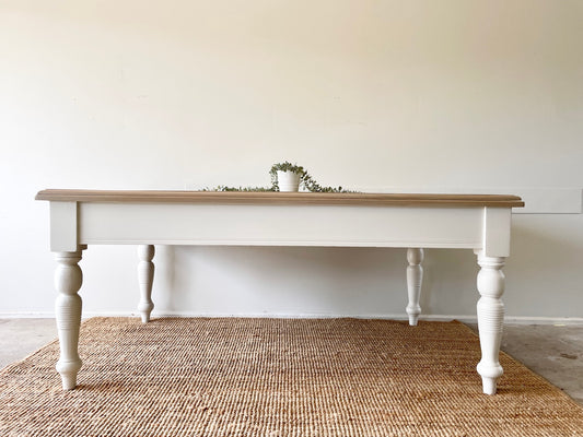 French Farmhouse White Cedar Dining Table