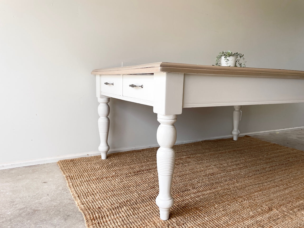 French Farmhouse White Cedar Dining Table