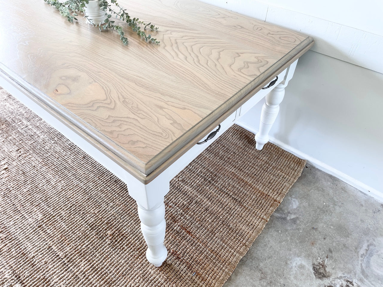 French Farmhouse White Cedar Dining Table