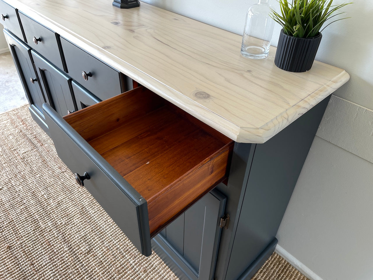 Modern Farmhouse Whitewashed Sideboard