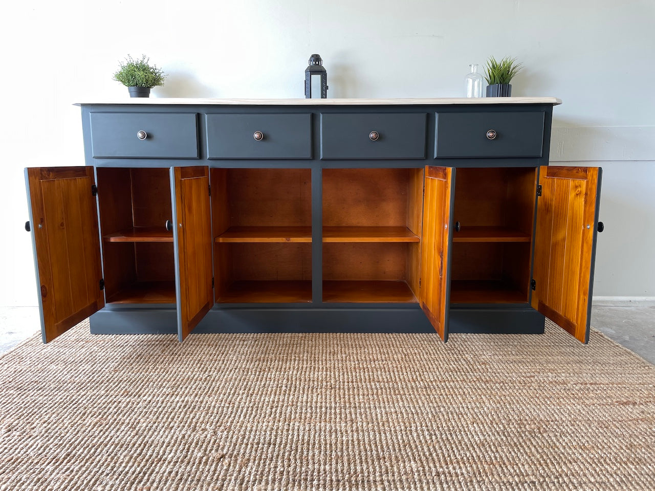 Modern Farmhouse Whitewashed Sideboard