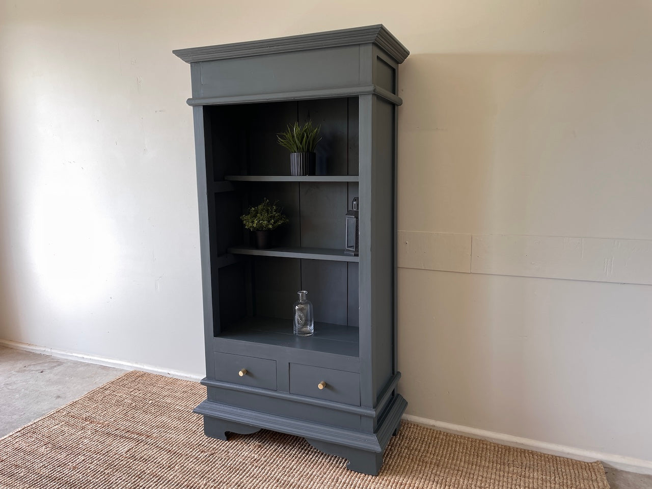 Industrial Style Teak Display Cabinet