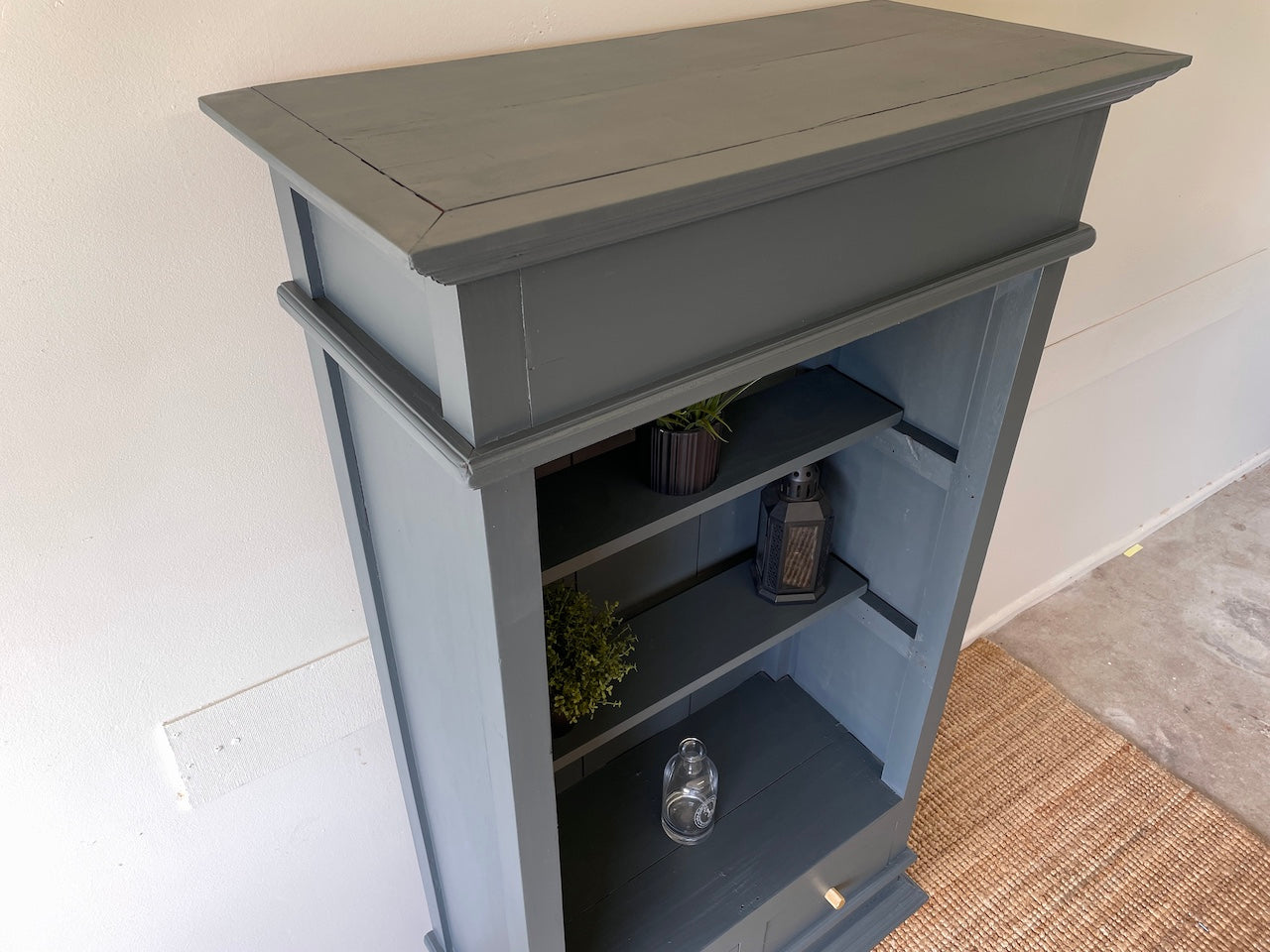 Industrial Style Teak Display Cabinet