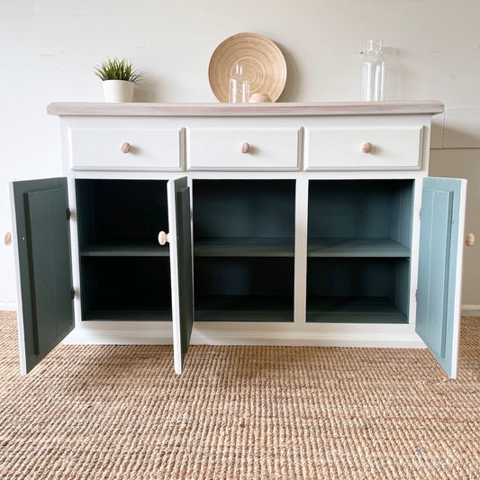 Whitewashed Coastal Sideboard