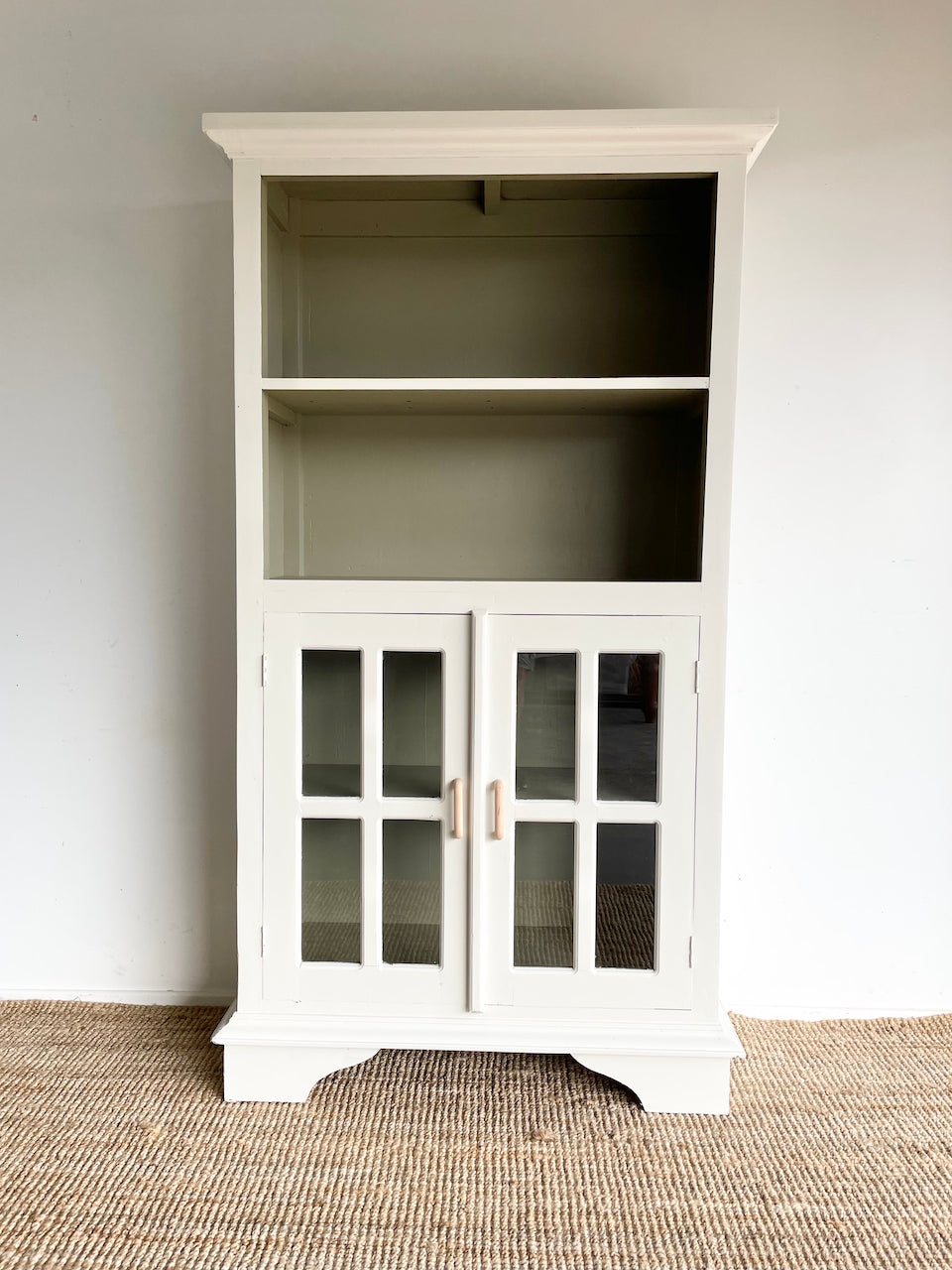 White Farmhouse Style Display Cabinet