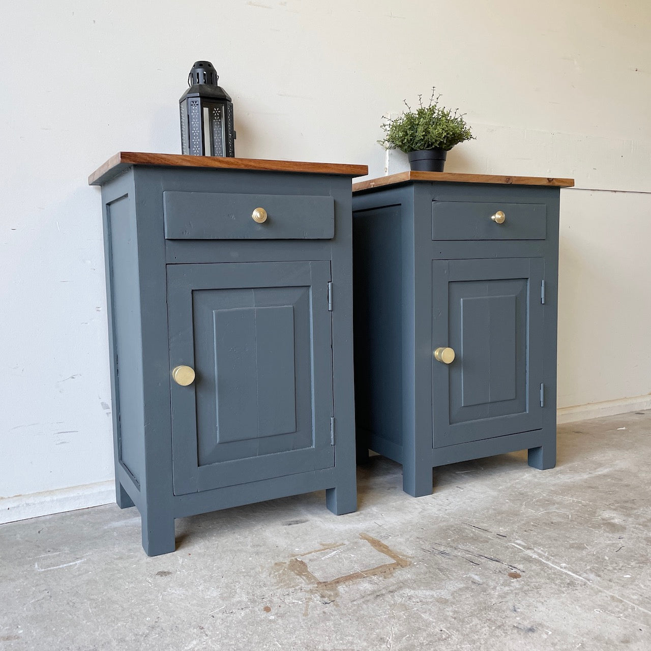 Pair of Industrial Style Bedside Tables