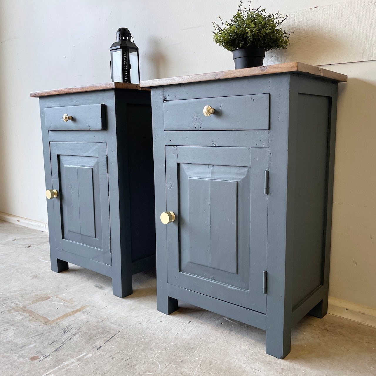 Pair of Industrial Style Bedside Tables