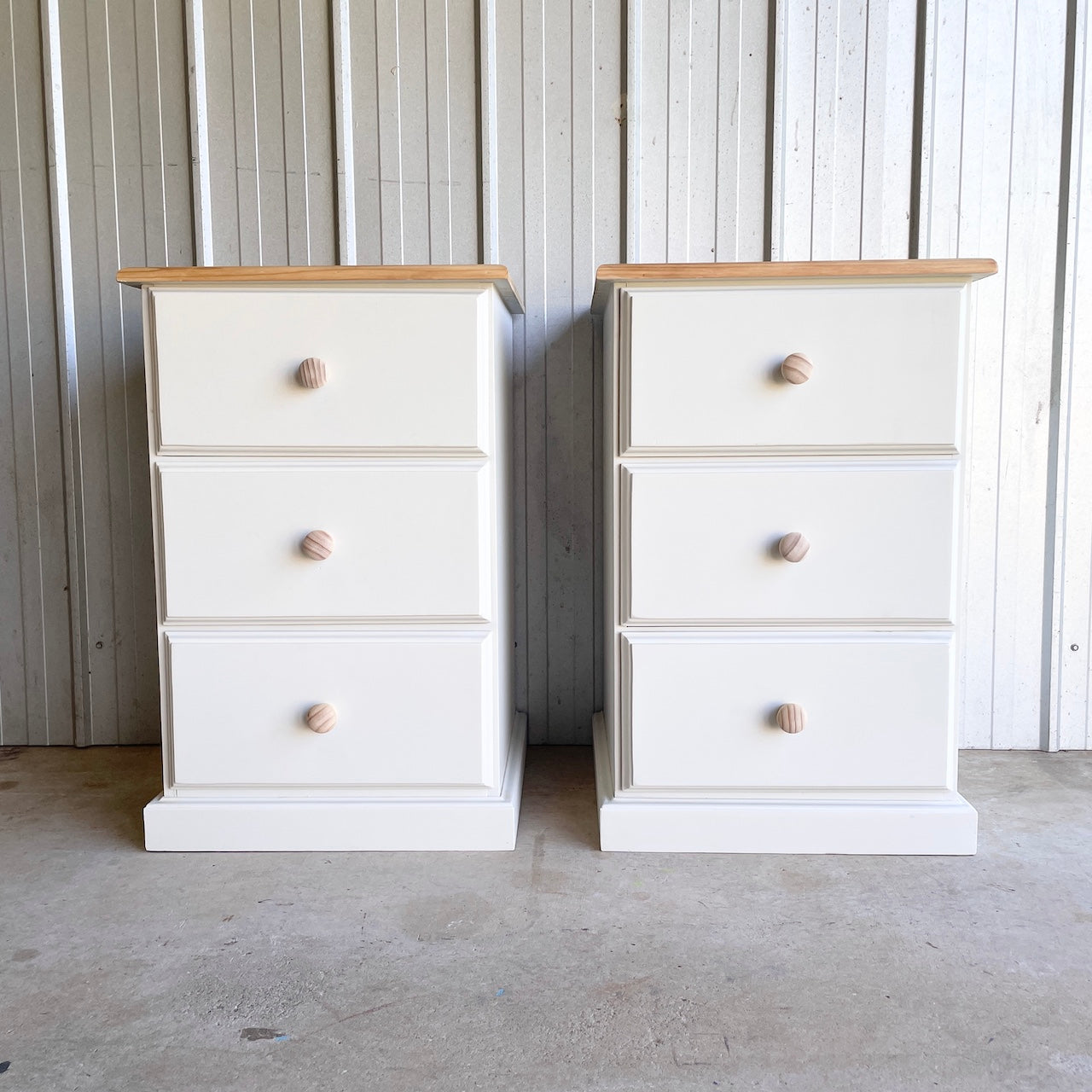 Pair of Hamptons Bedside Tables