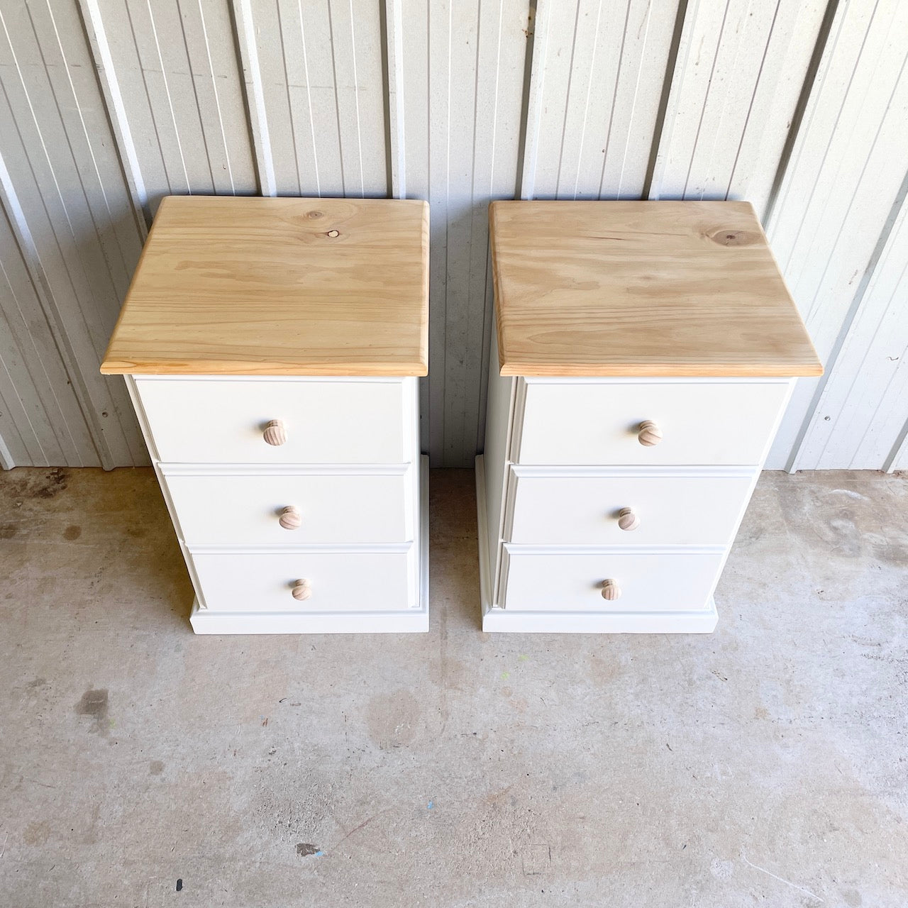 Pair of Hamptons Bedside Tables