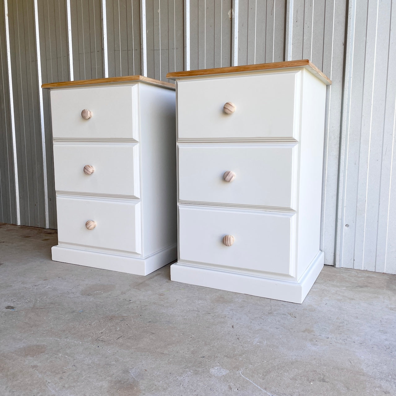 Pair of Hamptons Bedside Tables