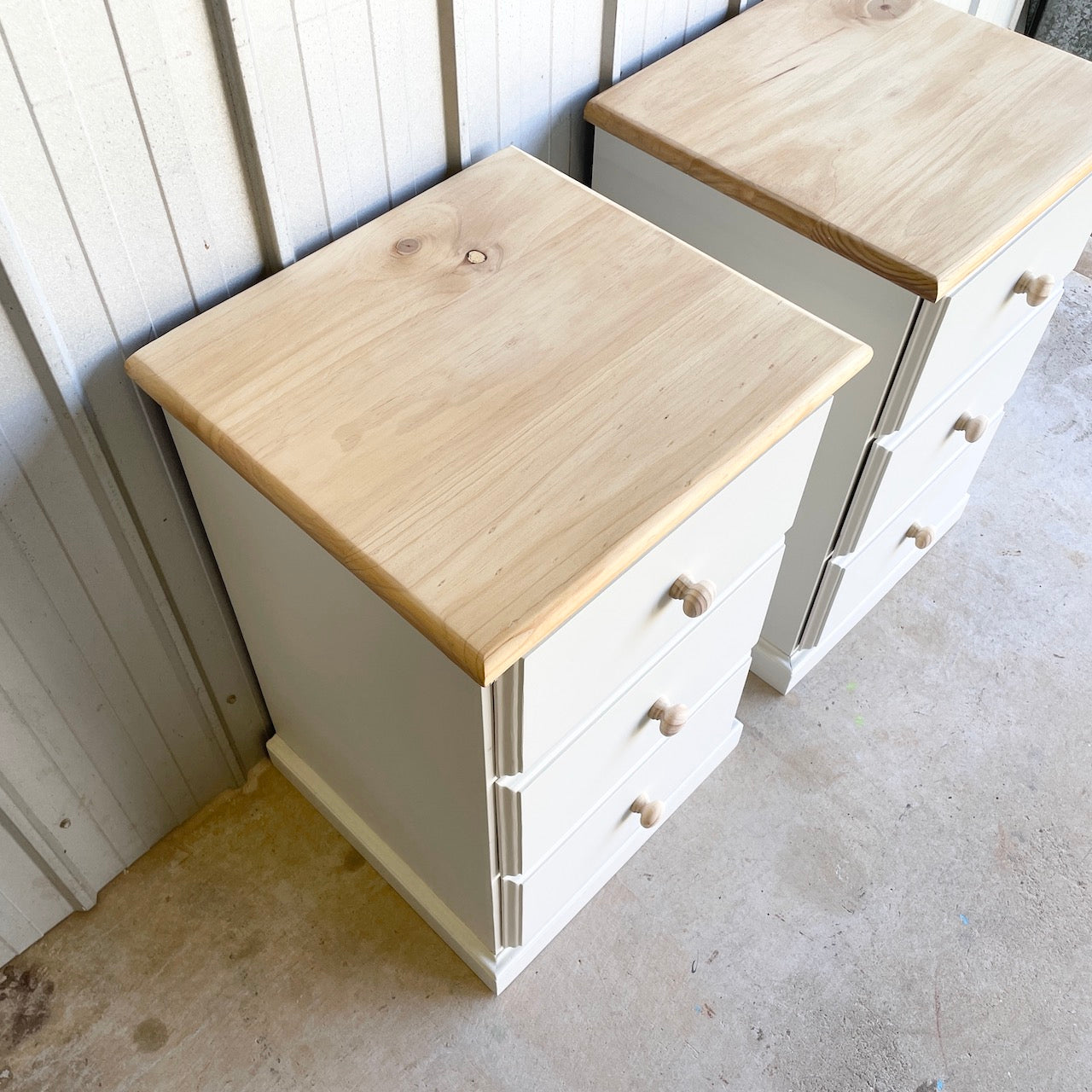 Pair of Hamptons Bedside Tables