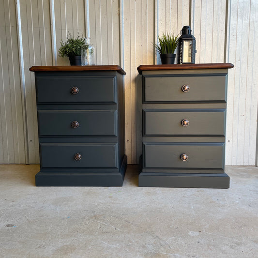 Pair of Country Farmhouse Bedside Tables