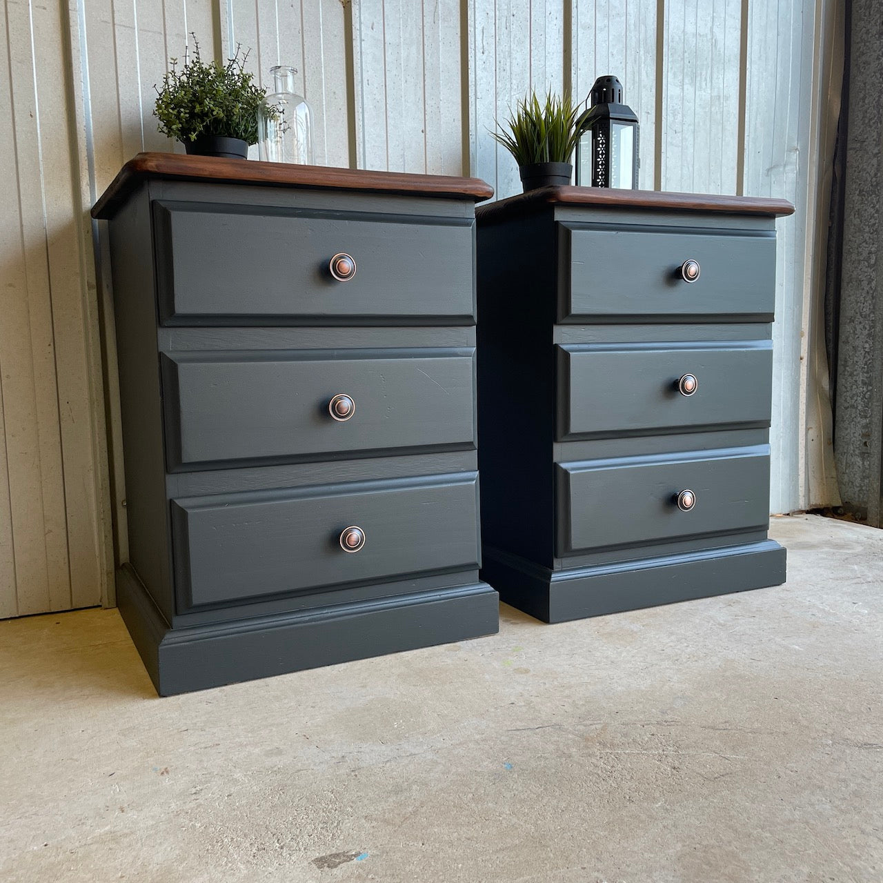 Pair of Country Farmhouse Bedside Tables