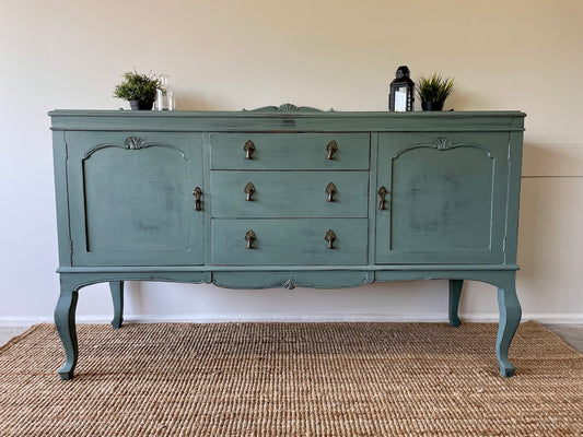 Rustic Industrial Style Silky Oak Sideboard