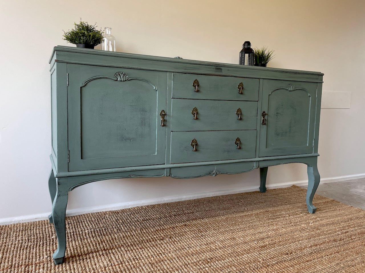 Rustic Industrial Style Silky Oak Sideboard