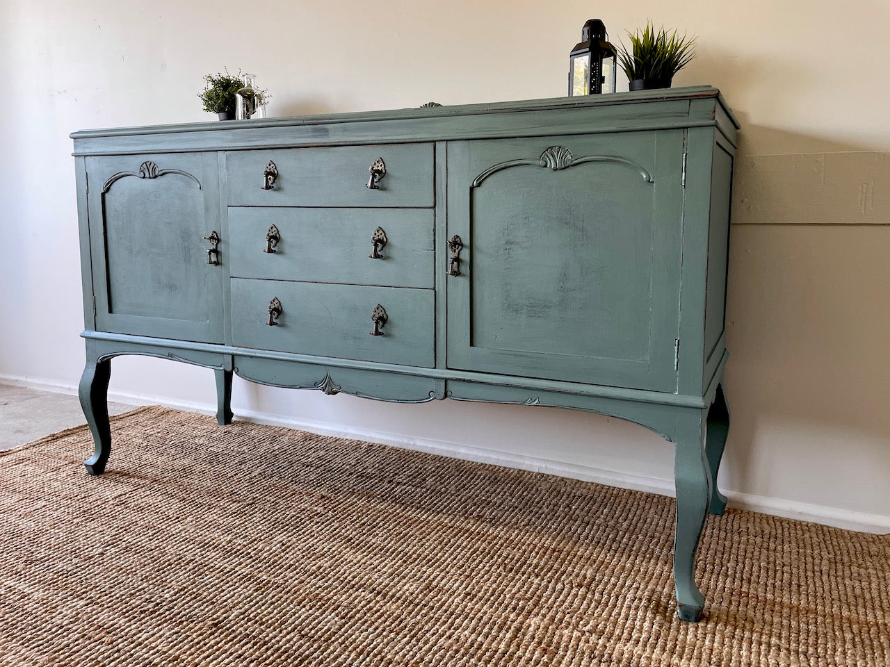 Rustic Industrial Style Silky Oak Sideboard